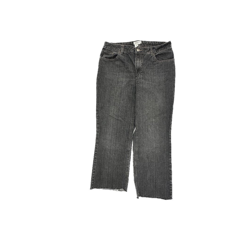 Coldwater Creek Bootcut‎ Raw Hem Women's size 14 Black Denim Jeans